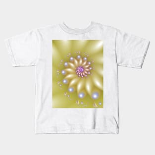 Yellow spiral fractal Kids T-Shirt